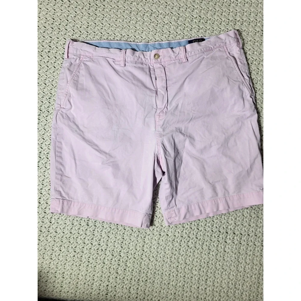 Polo Ralph Lauren Chino Shorts Mens 40 Pink Excellent Stretch Classic Fit Pony